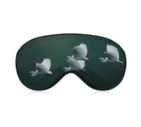 Sleep Eye Mask White Birds Flying in The Air Sleep Mask for Women Men Adjustable Strap Blindfold Eye Cover for Travel Yoga Nap Shift Work