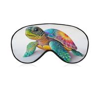 Sleep Eye Mask Wide Eyed Sea Turtle Sleep Mask for Women Men Adjustable Strap Blindfold Eye Cover for Travel Yoga Nap Shift Work