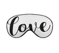 Sleep Eye Mask Word Love in Cursive Simple Line Sleep Mask for Women Men Adjustable Strap Blindfold Eye Cover for Travel Yoga Nap Shift Work