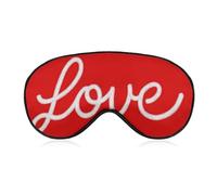 Sleep Eye Mask Word Love on Red Simple Line Sleep Mask for Women Men Adjustable Strap Blindfold Eye Cover for Travel Yoga Nap Shift Work