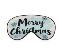 Sleep Eye Mask Word Merry Christmas Sleep Mask for Women Men Adjustable Strap Blindfold Eye Cover for Travel Yoga Nap Shift Work