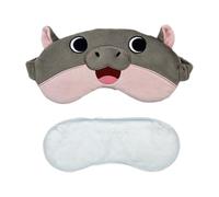 Sleep Eyes - Comfortable Hippo Design Blindfold, Soft Light Blocking Eyewash | Portable Sleeping Wearable Material Durable for Home Office Travel