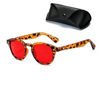 Sleep Glasses with Blue Light Blocking Red Lens UV Protection, Leopard