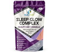 Sleep Glow Complex | 60 Capsules (30 Day Supply) | Collagen, Vitamin C, Hyaluronic Acid, Biotin, L-Theanine & Chamomile | Sleep Aid & Beauty Formula for Skin, Hair, Nails & Relaxation | by NutriVolv