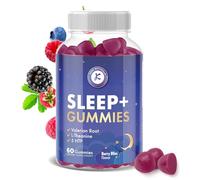 Sleep Gummies for Adults - Sleep Aid with 5-HTP, Valerian Root, Magnesium, L-Theanine & Vitamin B6, Alternative to Melatonin Tablets, Berry Bliss Flavour, 60 Gummies