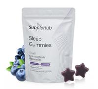 Sleep Gummies - L-Theanine & Magnesium Bisglycinate - with Valerian, Passionflower & 5-HTP - Calm & Relaxation Support - Vegan & Sugar Free, Blueberry Flavour - 60 Gummies
