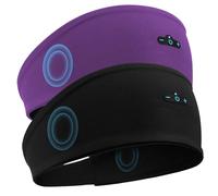 Sleep Headphones Bluetooth Headband for Side Sleeper, 14H Playtime, Wireless Headband Headphones with HD Stereo Speakers for Workout,Running,Yoga, Ideal Gifts for Men, Women, Teens, Black + Purple