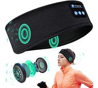 Sleep Headphones Bluetooth Headband, Wireless Sports Headphones with Ultra Thin and Soft Sponge Stereo Speakers Headphone Headband for Sleeping, Travel, Running, Meditating (Black)-SG19