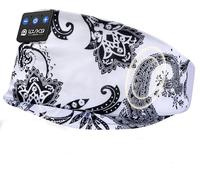 Sleep Headphones, Headband Headphones for Sleeping and Sport with Thin Bluetooth Speakers, Wireless Music Earphones Tech Gifts for Men Women Teens Yoga Workout Fitness Relax Travel White Flower