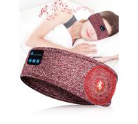 Sleep Headphones, Wireless Bluetooth Headband Built-in Ultra-Thin HD Stereo Speakers, Soft Sleep Headphones Headband for Side Sleep, Yoga, Fitness, Sports, Relaxation, Personalized Tech Gifts (Red)