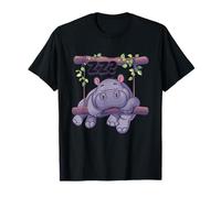 Sleep Hippo Sleepy Animal Napping Tree Branch Hippo Lover T-Shirt