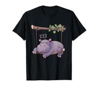 Sleep Hippo Tree Branch Sleeping Animal Hippo Lover Napping T-Shirt