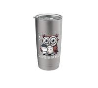 Sleep is for The Weak Funny Coffee Owl Stainless Steel Insulated Tumbler