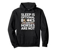 Sleep Is Optional Books And Horses Are Not Reading Pullover Hoodie