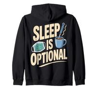 Sleep Is Optional Night Shift Nurse Coffee Zip Hoodie