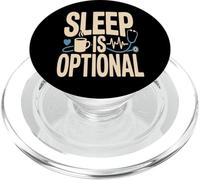 Sleep Is Optional Nurse Doctor Night Shift Coffee PopSockets PopGrip for MagSafe