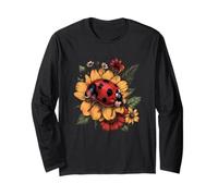 Sleep Ladybug Floral Cute Ladybug Sleeping Sleepy Ladybug Long Sleeve T-Shirt