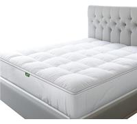 Sleep Mantra Cooling Mattress Topper Queen - Thick and Soft - Luxury - 100% Pure Cotton, Water Repellent Pillow Top, Deep Pocket Skirt