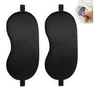 Sleep Mask, 2 Pack 100% Real Natural Pure Silk Eye Masks with Adjustable Strap for Sleeping, Mulberry Silk Eye Sleep Shade Cover, Block Light Reduces Puffy Eyes Traveling Gifts (Blaci&Black)