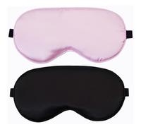 Sleep Mask, 2 Pack Real Natural Pure Silk Eye Masks with Adjustable Strap for Sleeping, Mulberry Silk Eye Sleep Shade Cover, Blocks Light Reduces Puffy Eyes Traveling Gifts