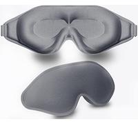 Sleep Mask - 3D Deep Contoured Eye Covers, 99% Light Block, Zero Pressure Cup Blindfold for Men & Women, Adjustable Strap for Sleeping, Yoga, Travel (Grey)