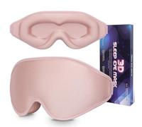 Sleep Mask 3D Eye Mask for Sleeping 100% Light Blocking Eye Covers with Adjustable Strap Night Blindfold for Women Memory Foam Pink