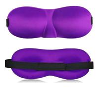 Sleep Mask, 3D Ultra Soft Comfortable Eye Masks, Sleeping Aid Blindfold for Nap, Deep Contoured Eye mask with Adjustable Strap, 100% Blocks Light Sleep Shade Cover for Men Women Children (Purple)
