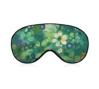 Sleep Mask Abstract Seasonal Green Floral Light Blocking Sleeping Eye Mask, Eye Cover with Adjustable Strap Eye Sleep Shade Cover