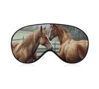 Sleep Mask Animals Embroidery Paintings Horses Light Blocking Sleeping Eye Mask, Eye Cover with Adjustable Strap Eye Sleep Shade Cover