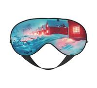 Sleep Mask, Aurora Borealis Village Eye Masks for Sleep, Sleep Masks for Women and Men, Blackout Eye Covers for Travel/Sleeping