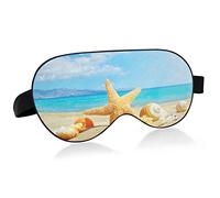 Sleep Mask Beach Landscape with Sunbeam Night Eye Shade Cover Soft Comfort Blindfold Blockout Light Adjustable Strap for Men Women