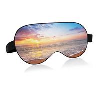 Sleep Mask Beach Sunrise Night Eye Shade Cover Soft Comfort Blindfold Blockout Light Adjustable Strap for Men Women