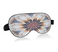 Sleep Mask Beautiful Flower Silver & White Night Eye Shade Cover Soft Comfort Blindfold Blockout Light Adjustable Strap for Men Women