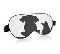 Sleep Mask Black Cat Dog Night Eye Shade Cover Soft Comfort Blindfold Blockout Light Adjustable Strap for Men Women