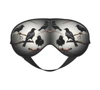 Sleep Mask Black Raven Birds on a Branch for Women Men Comfortable Eye Mask for Traveling Nap Sleeping