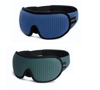 Sleep Mask Blackout 3D Memory Foam Sleep Eye Mask Travel Multicolor 2 Pcs(2pc-Blue and Green)