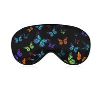 Sleep Mask Blackout Eye Mask for Men Women Compatible with Black Blue Monarch Butterfly Sleeping Mask, Comfortable Soft Sleeping Blindfold for Meditation Travel