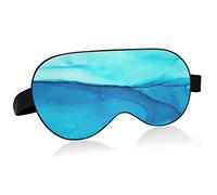 Sleep Mask Blue Watercolor Brush Stroke Night Eye Shade Cover Soft Comfort Blindfold Blockout Light Adjustable Strap for Men Women