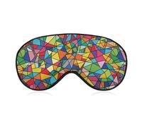 Sleep Mask Bright Geometric Shapes Light Blocking Sleeping Eye Mask, Eye Cover with Adjustable Strap Eye Sleep Shade Cover