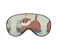 Sleep Mask Cartoon Cute Otters Light Blocking Sleeping Eye Mask, Eye Cover with Adjustable Strap Eye Sleep Shade Cover