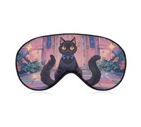 Sleep Mask Cat and Magic Castle Gate Sleep Eye Mask with Adjustable Strap Blindfold Travel Eye Shade Cover Eyemask Eye Cover Soft Eyeshade Patches for Sleeping Yoga