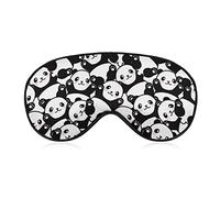 Sleep Mask Compatible with Cute Cartoon Panda Blackout Eye Mask for Sleeping with Adjustable Strap, Comfortable Night Blindfold Soft Eye Shades for Women Men Travel Naps