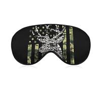 Sleep Mask Compatible with Deer Camo Camouflage American Flag Hunting Black (3) Eye Mask with Adjustable Strap, Breathable Eye Mask for Sleeping, Funny Eye Sleep Shade Cover