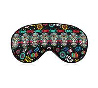 Sleep Mask Compatible with Flowers Mexican Sugar Skull Eye Mask with Adjustable Strap, Breathable Eye Mask for Sleeping, Funny Eye Sleep Shade Cover