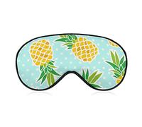 Sleep Mask Compatible with Sky Blue Polka Dots Yellow Pines Sleeping Eye Mask for Women Men Night Blindfold, Luxury Light Blocking Eye Cover Eye Shade with Adjustable Strap for Travel, Nap, Yoga