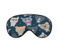 Sleep Mask Cute Bear for Light Blocking,Eye Mask for Women Men Side Sleeper,Puffiness Dry Eyes Headache,Adjustable Strap