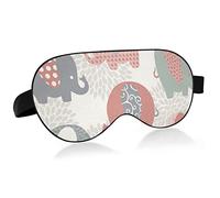 Sleep Mask Cute Colorful Elephants Night Eye Shade Cover Soft Comfort Blindfold Blockout Light Adjustable Strap for Men Women