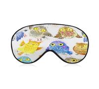 Sleep Mask Cute Owl for Light Blocking,Eye Mask for Women Men Side Sleeper,Puffiness Dry Eyes Headache,Adjustable Strap