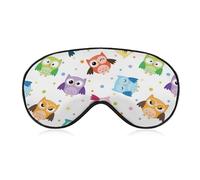 Sleep Mask Cute Owl for Light Blocking,Eye Mask for Women Men Side Sleeper,Puffiness Dry Eyes Headache,Adjustable Strap