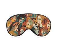 Sleep Mask Different Faces Sleep Eye Mask with Adjustable Strap Blindfold Travel Eye Shade Cover Eyemask Eye Cover Soft Eyeshade Patches for Sleeping Yoga